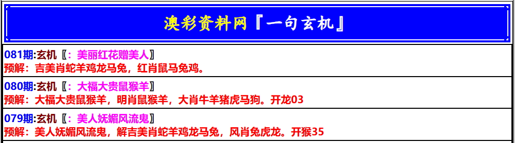 082期澳门一句玄机[图]